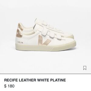 Veja Recife White and Gold Sneakers